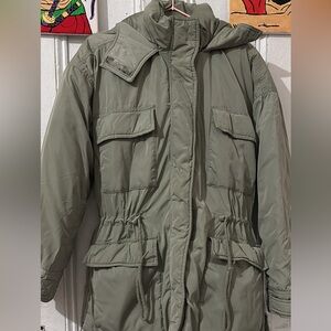 Abercrombie & Fitch Olive Green Puffer Jacket